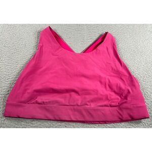 Fabletics Sports Bra Womens 3X Pink Cross Back Yoga Gym Workout Training Stretch
